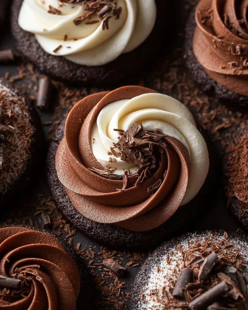 Delicious Chocolate Marshmallow Swirl Cookies with chocolate and marshmallow swirls