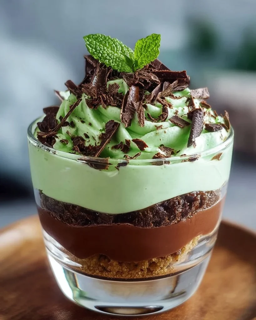 Delicious Chocolate Mint Aero Trifle with layers of chocolate and mint flavors