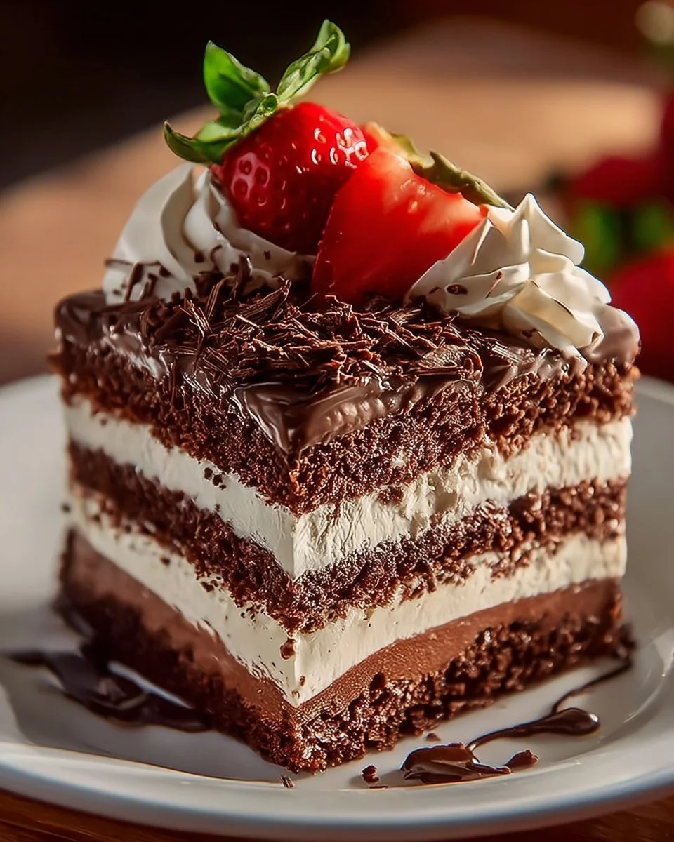 Delicious Chocolate Mocha Layer Cake with rich chocolate and coffee flavors