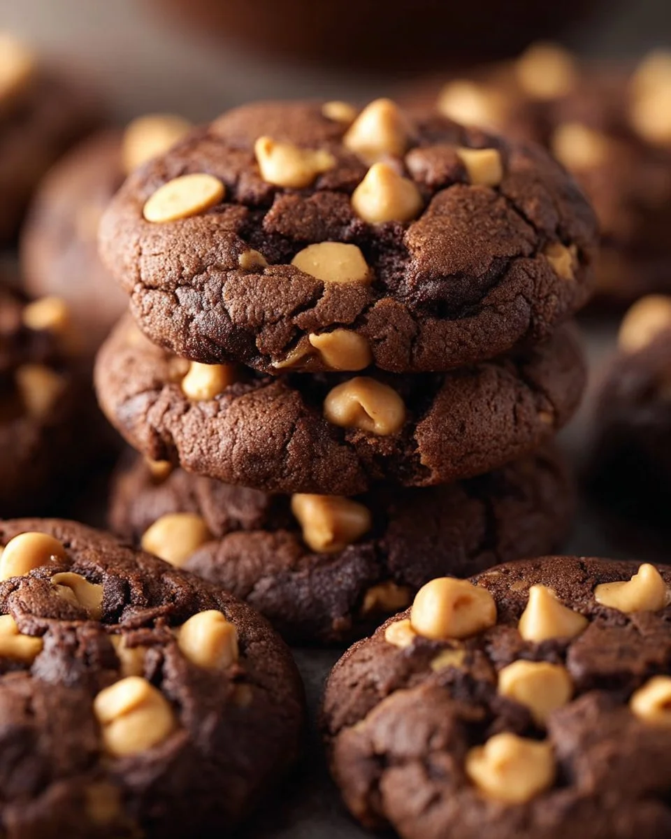 Delicious Chocolate Peanut Butter Chip Cookies on a cooling rack
