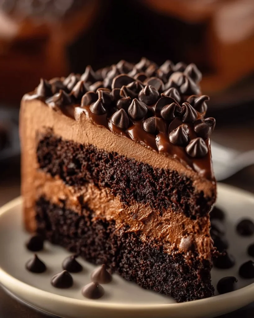 Delicious Chocolate Peanut Butter Ooey Gooey Cake on a plate with a fork