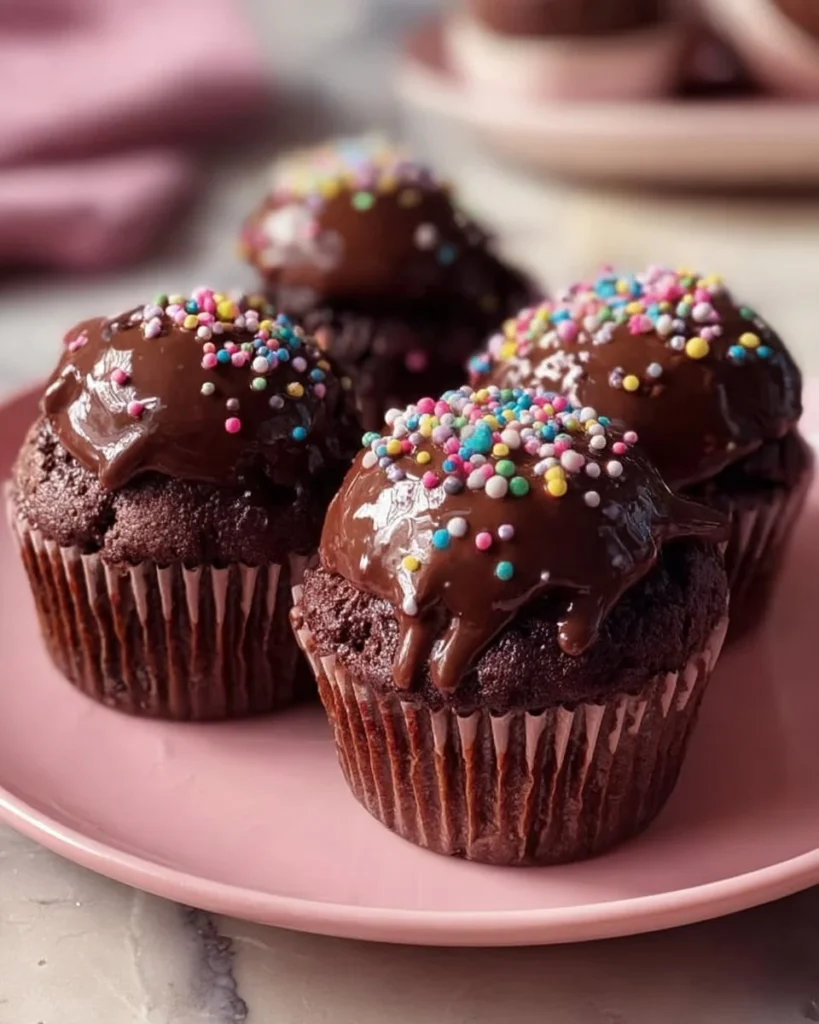 Chocolate Sno-Ball Brownie Treats garnished with powdered sugar on a plate