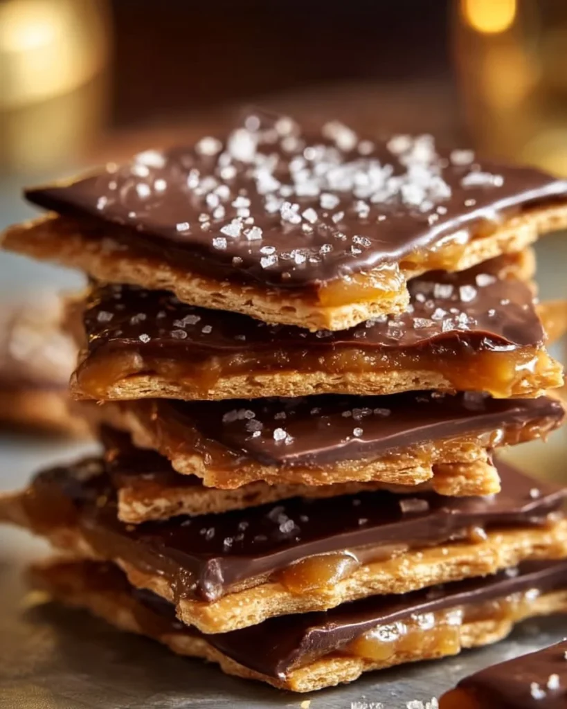 Delicious Churro Saltine Toffee made with crispy saltines and sweet cinnamon sugar.