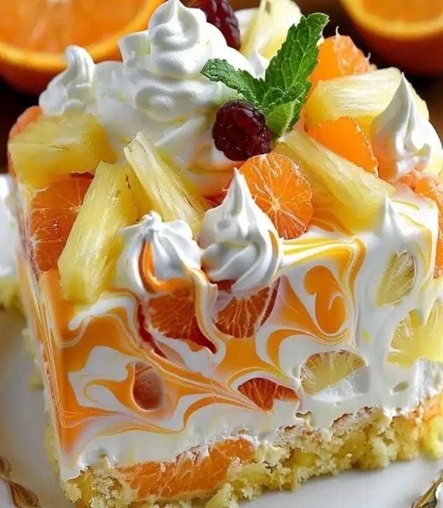 Citrus Dream Dessert with vibrant colors and tropical fruits