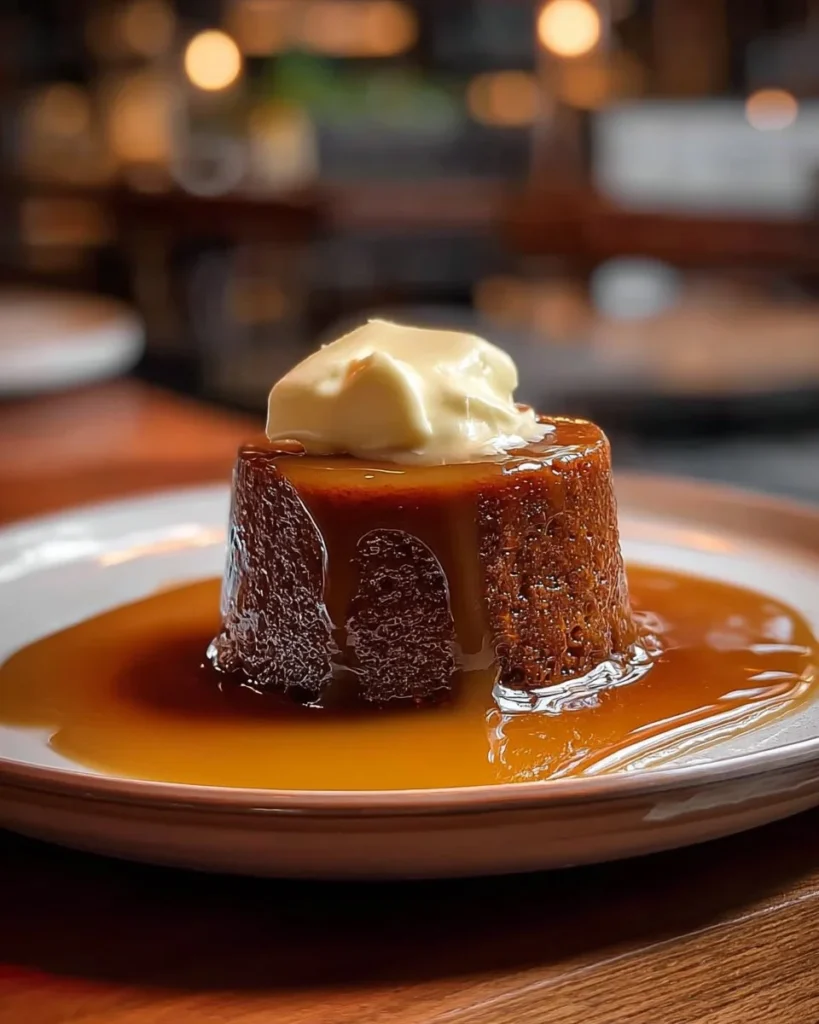 Delicious classic sticky caramel pudding dessert with a rich caramel sauce on top.