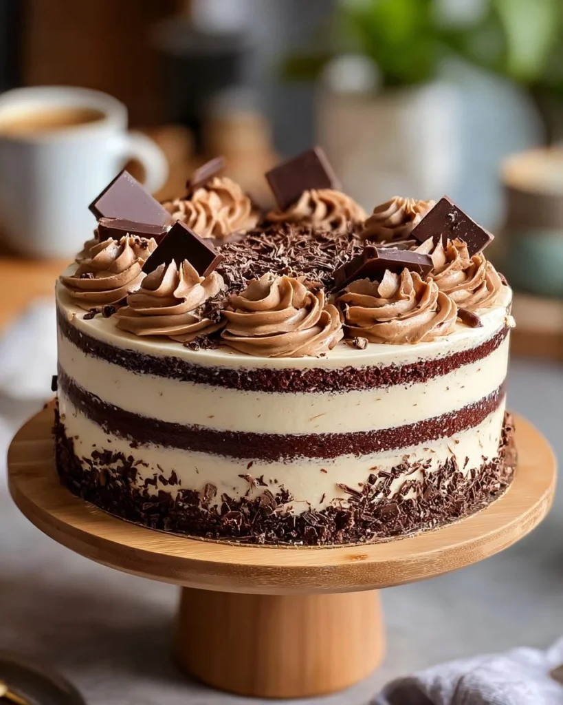 Delicious Coffee Chocolate Sponge Cake with chocolate frosting and coffee flavor