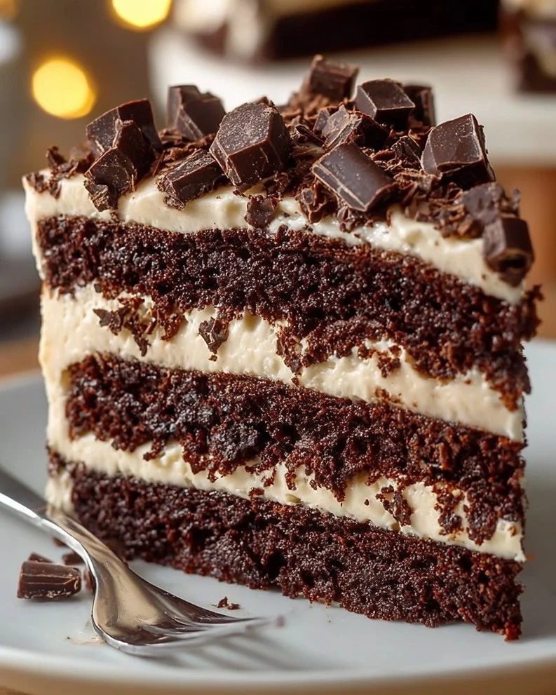 Delicious Cookie Dough Brownie Cake with layers of brownie and cookie dough