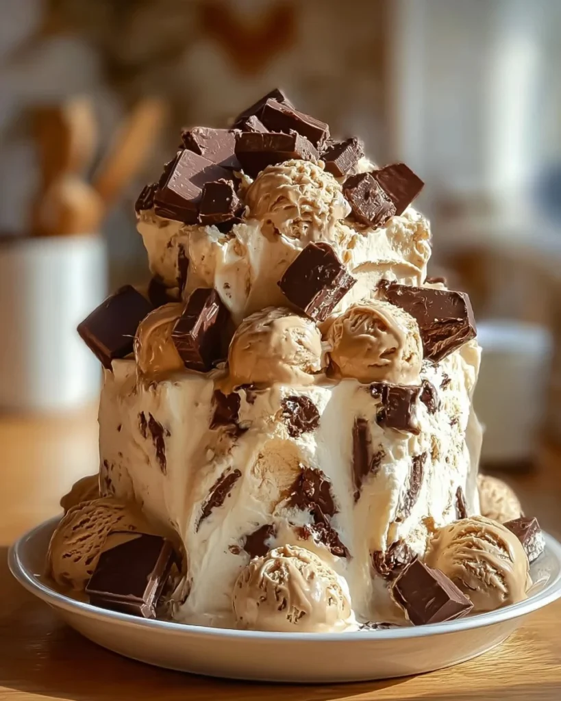 Delicious Cookie Dough Snickers and Reese's ice cream in a bowl