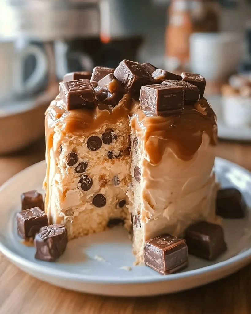 Delicious ice cream with Cookie Dough, Snickers, and Reese's flavors in a bowl