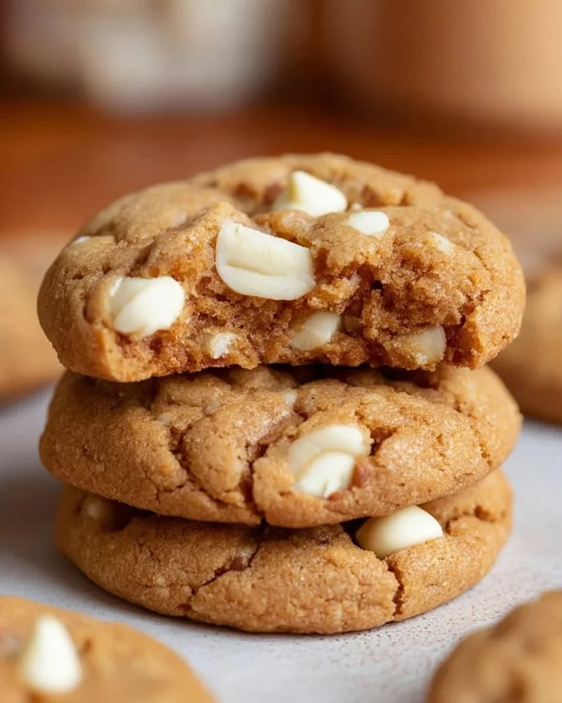 Delicious Copycat Crumbl Biscoff cookies with white chocolate chips