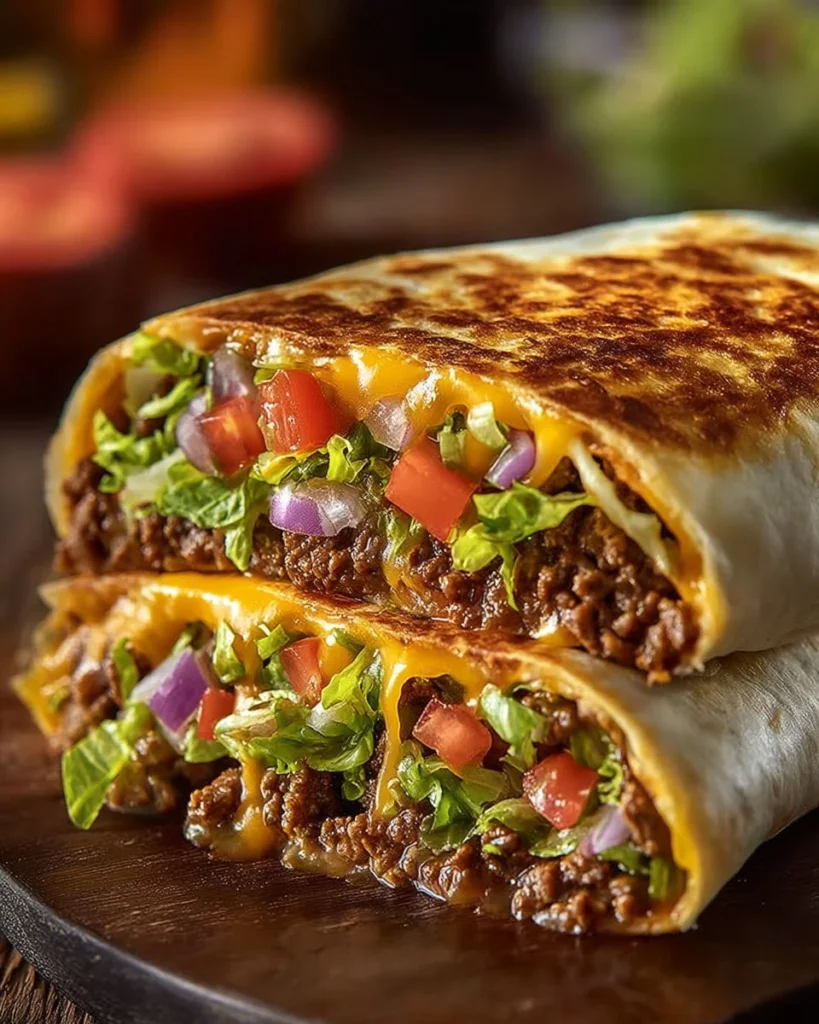 Delicious Copycat Crunchwrap Supreme with layers of tasty ingredients