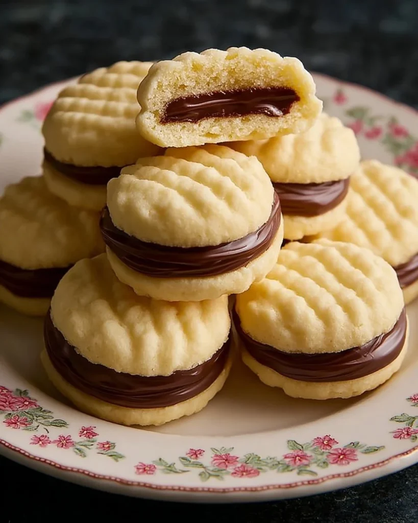 Delicious cornstarch and condensed milk cookies on a plate