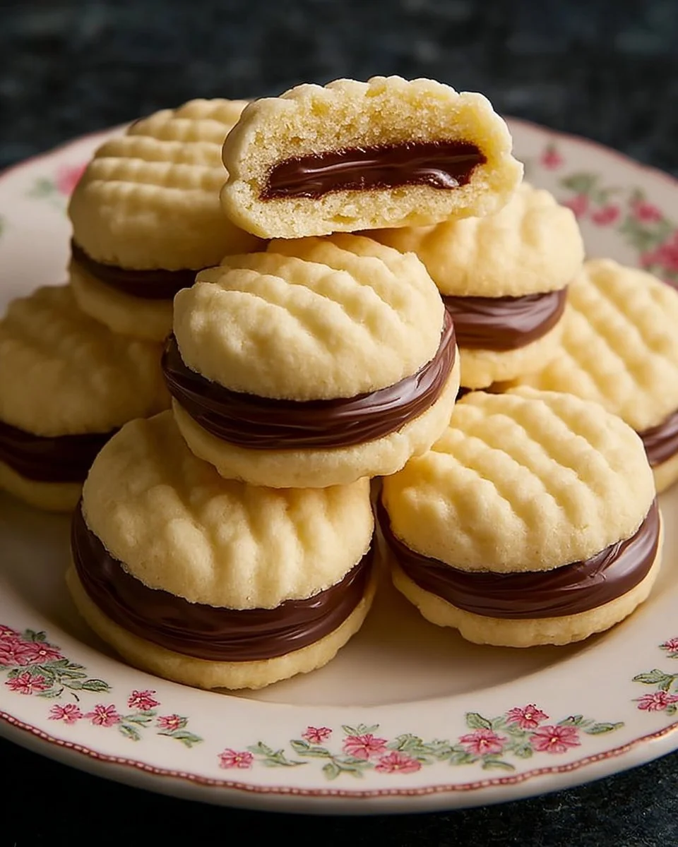 Delicious cornstarch and condensed milk cookies on a plate