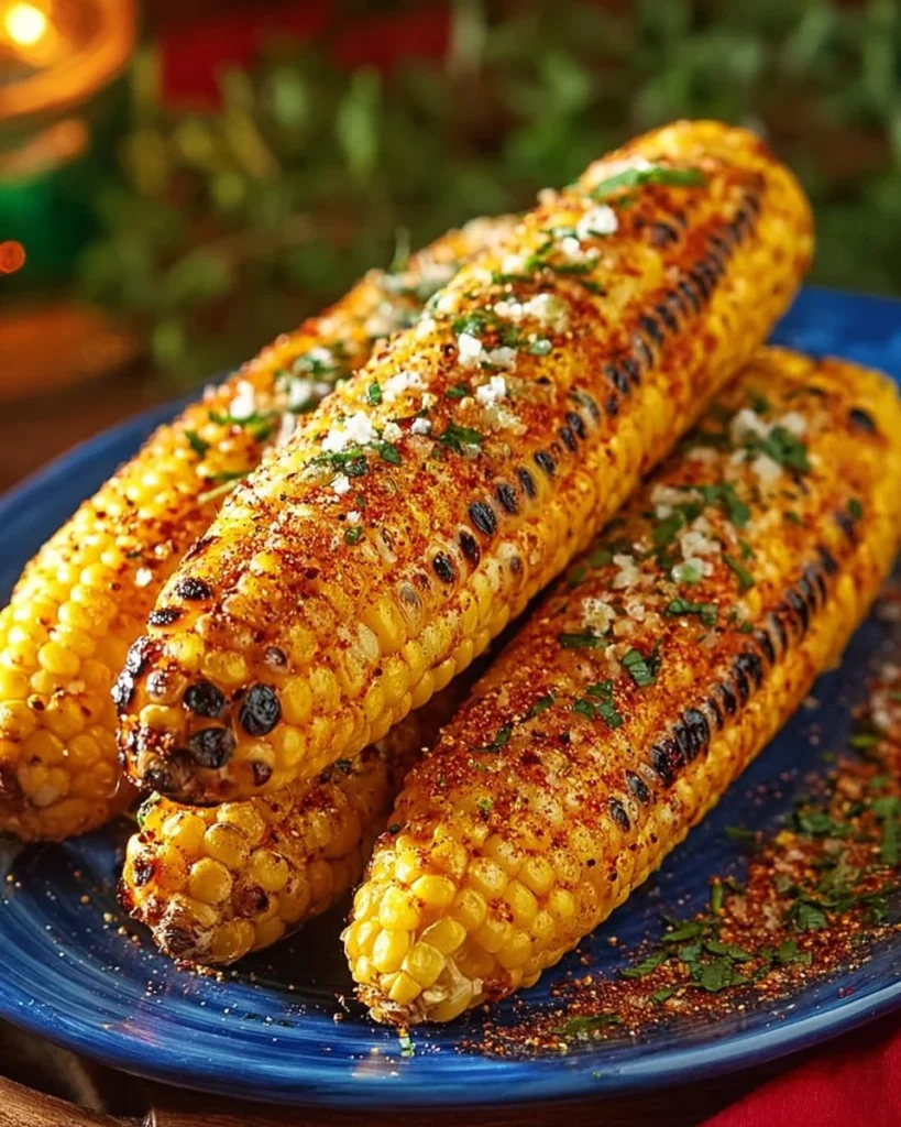 Delicious Cowboy Butter Grilled Corn on the Cob served on a platter