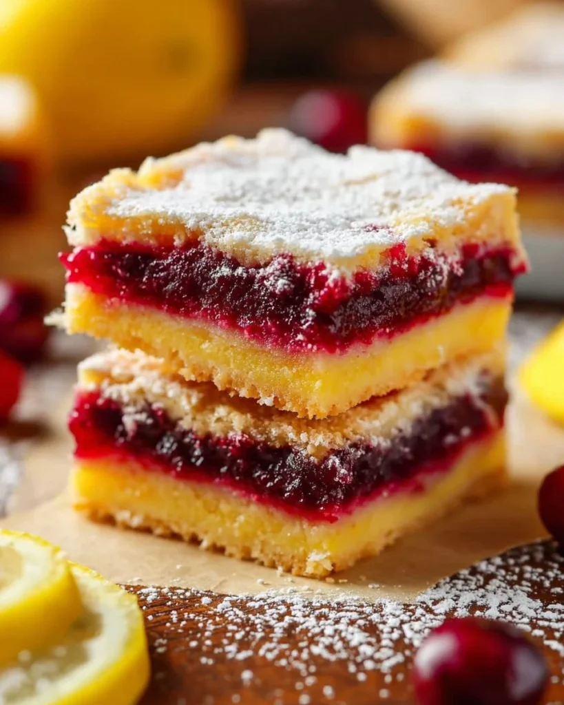 Delicious Cranberry Lemon Bars with a sweet and tart flavor combination