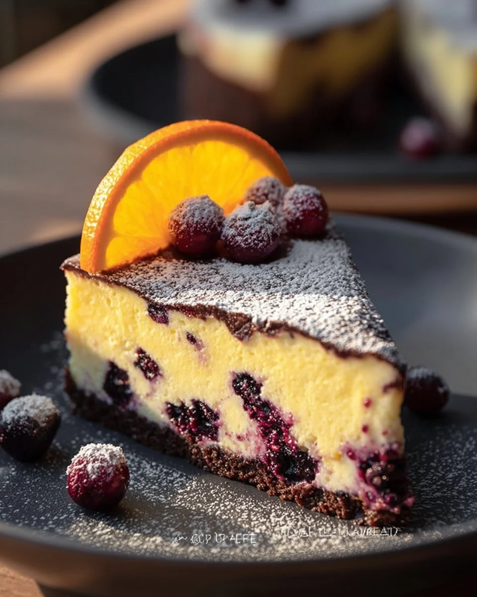 Cranberry Orange Spice Cake topped with Citrus Cream Cheese frosting
