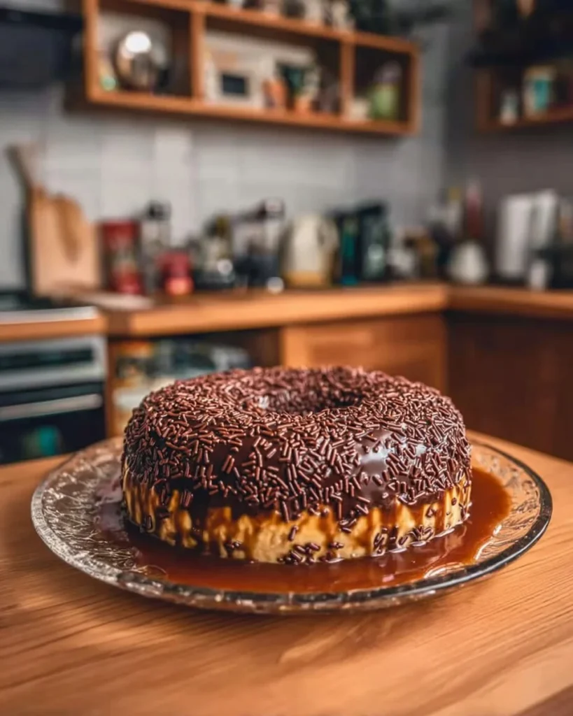 Delicious creamy chocolate dessert on a plate