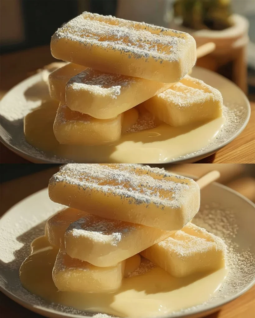 Delicious creamy custard popsicle served on a stick