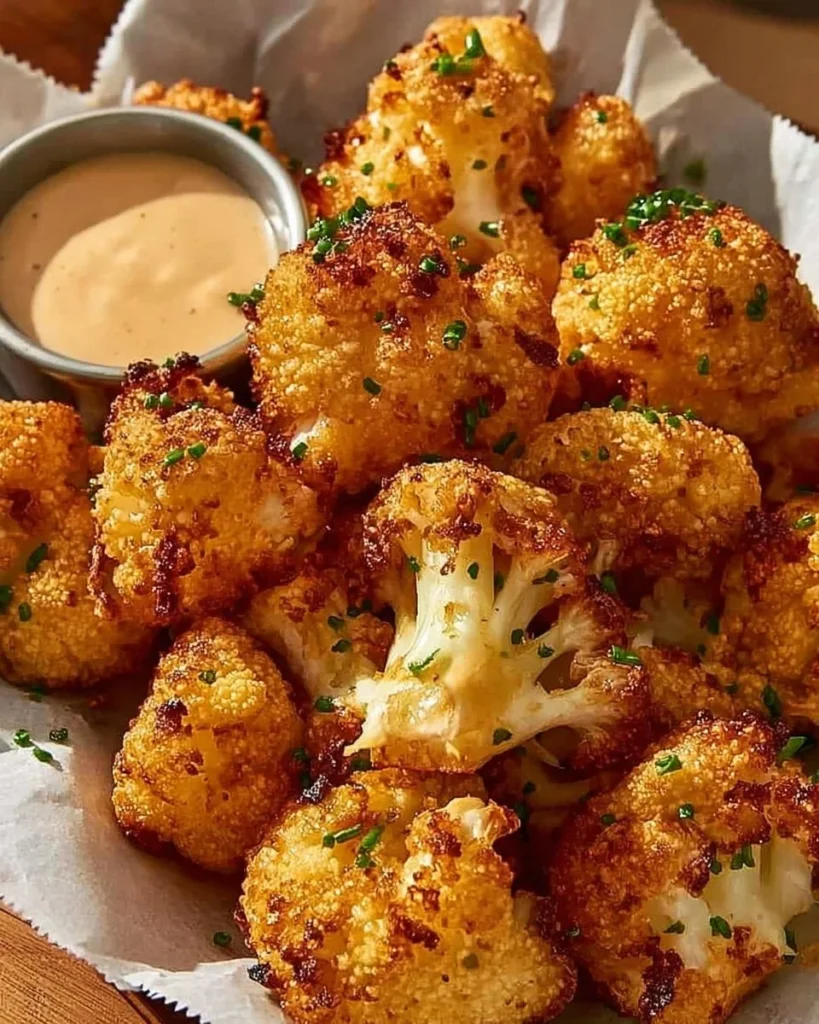 Crispy roasted cauliflower with spices on a plate