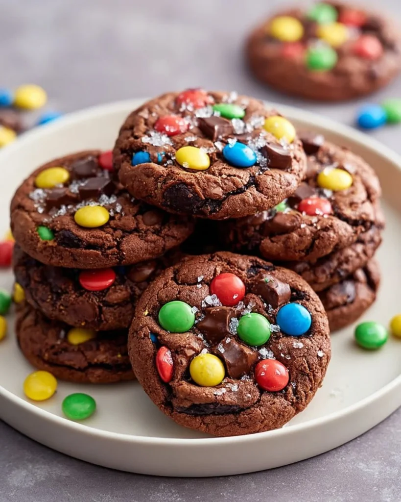 Crumbl Cosmic Brownie Cookies with colorful sprinkles and chocolate