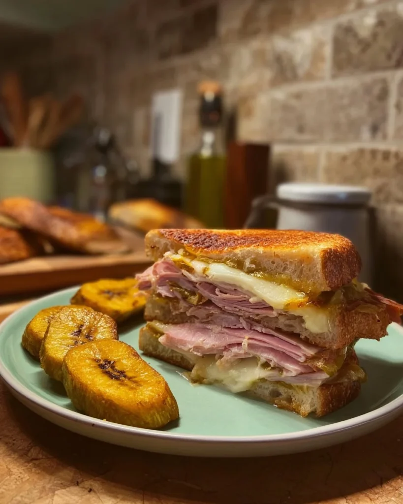 Authentic Cuban Sandwiches made with ham, pork, Swiss cheese, and pickles
