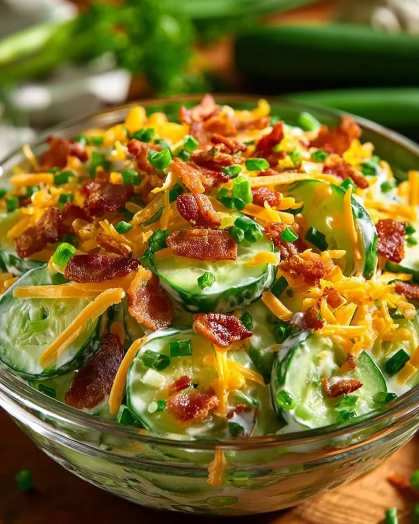 Delicious Cucumber Ranch Crack Salad served in a bowl