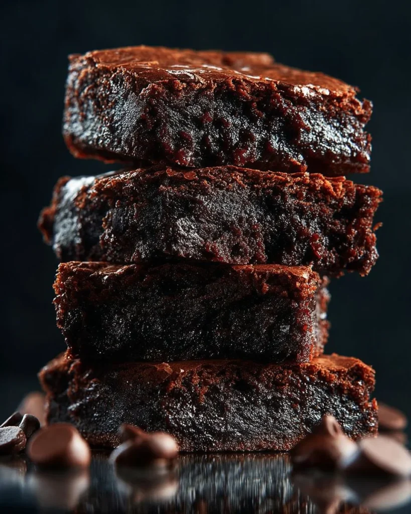 Delicious dark chocolate brownies on a plate, rich and fudgy dessert