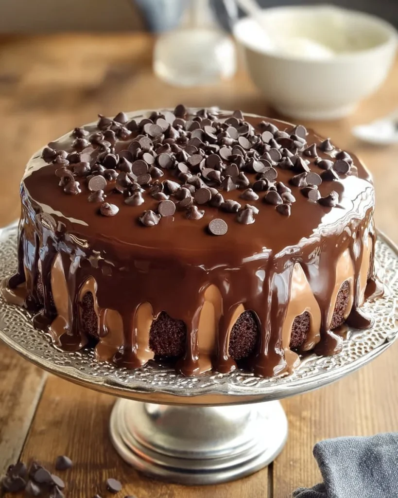 Death by Chocolate Cake dessert with layers of rich chocolate frosting