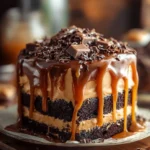 Deliciously decadent caramel cake topped with rich caramel sauce