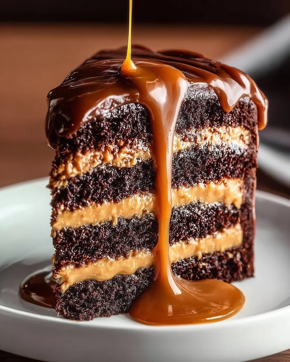 Decadent Chocolate Peanut Butter Delight dessert with creamy texture and rich flavors.