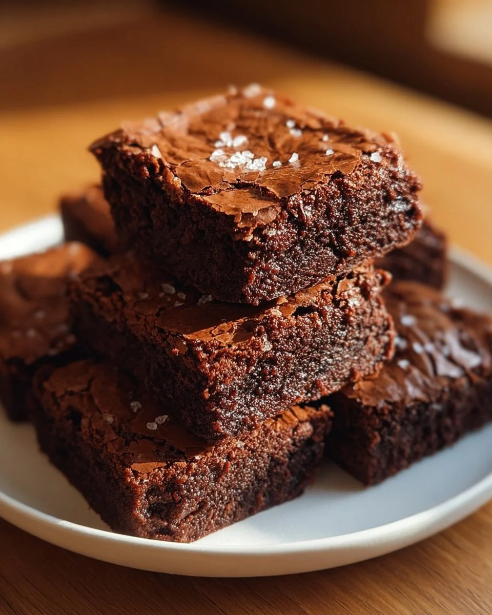 Deliciously dense and fudgy brownies drizzled with chocolate.