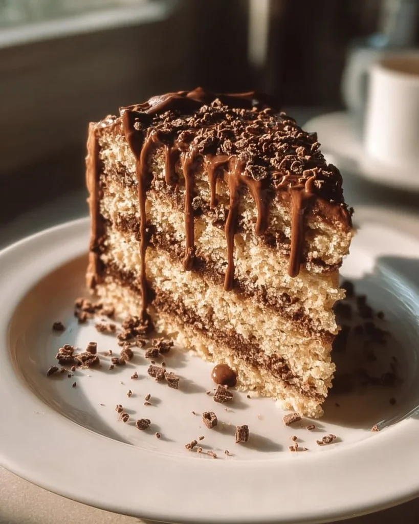 Delicious double chocolate layer cake with rich frosting and layers