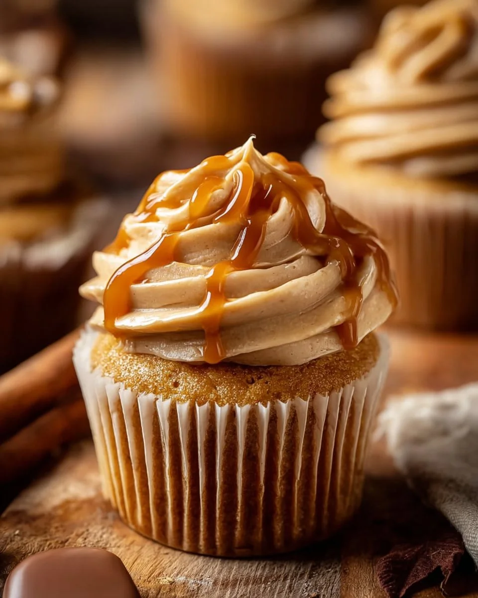 Delicious Dulce de Leche Cupcakes with caramel frosting on a decorative plate