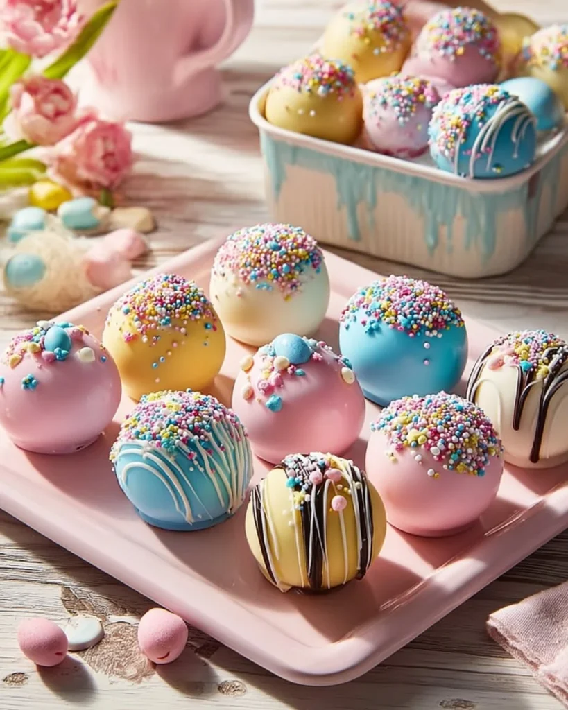 Delicious Easter Oreo truffle eggs decorated for the holiday