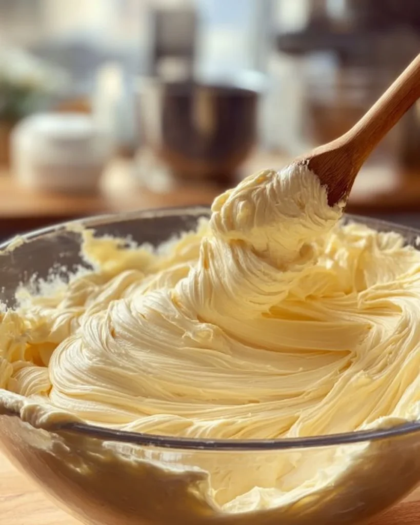 Delicious easy frosting spread on a cake