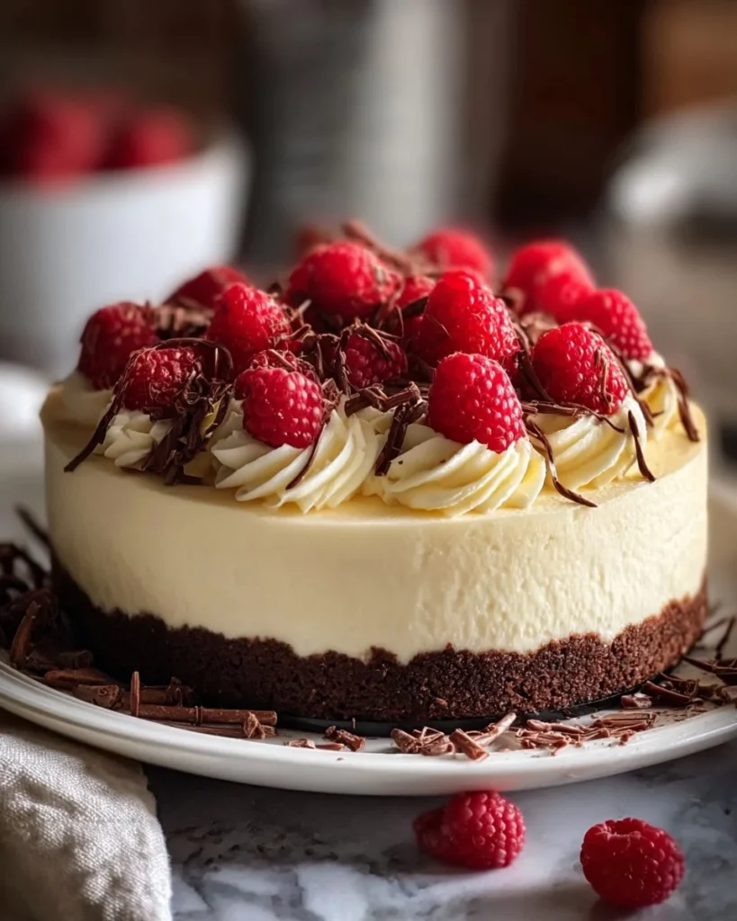 Delicious no-bake cheesecake topped with fresh berries