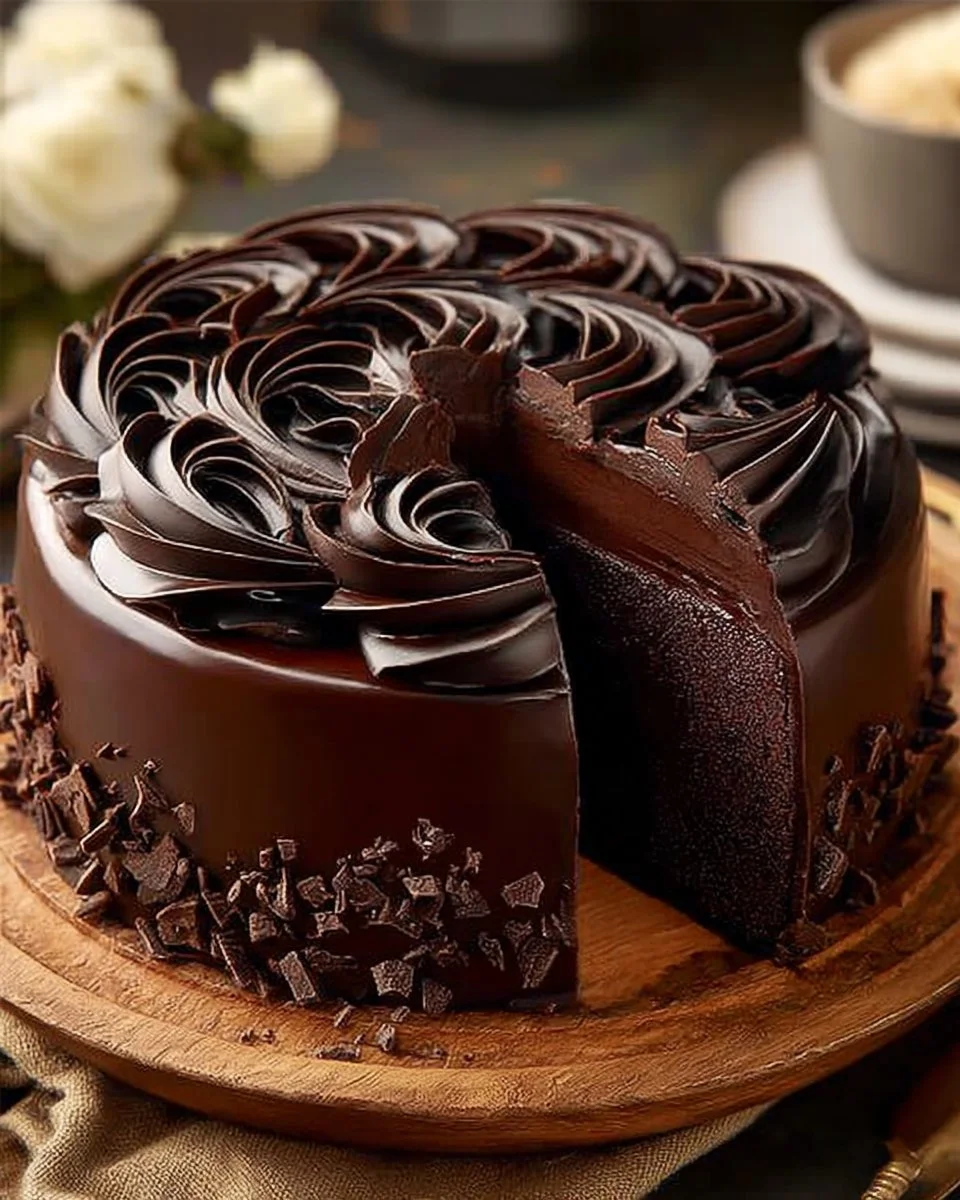 Elegant Chocolate Symphony Cake - a stunning and rich chocolate cake dessert