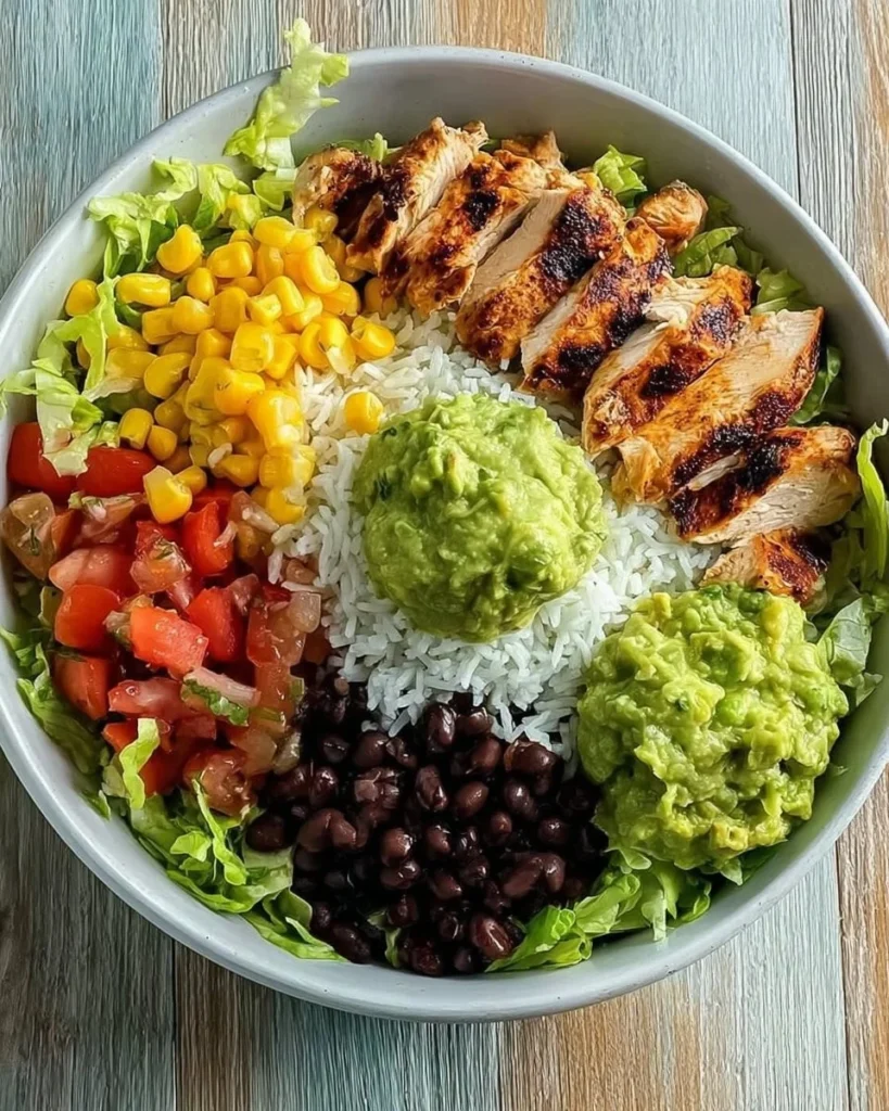 Delicious Epic Southwest Chicken Burrito Bowl with fresh ingredients