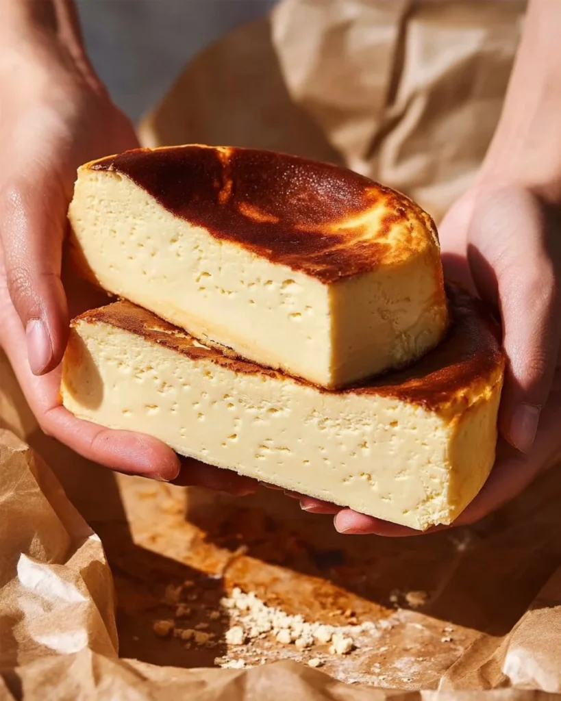 Fluffy Japanese cheesecake with a golden crust and creamy interior