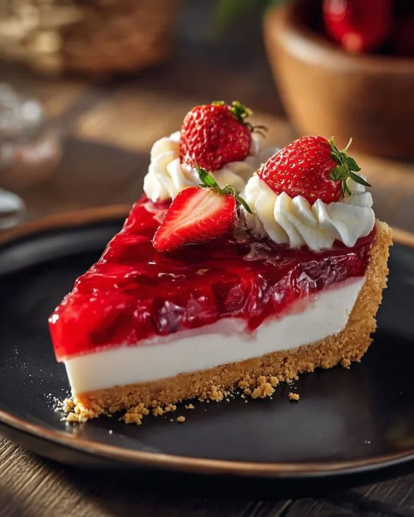Delicious fresh strawberry pie with a golden crust and vibrant red strawberries