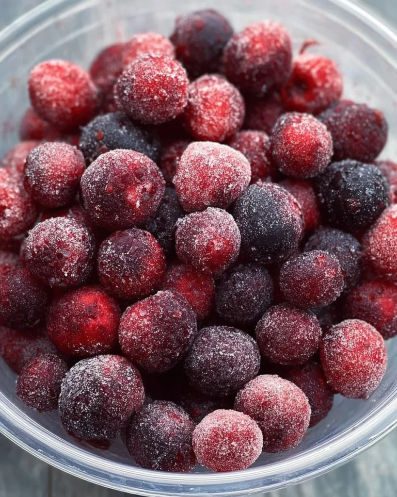 Frozen sugar-free black cherry grape snack in a bowl with fresh cherries and grapes