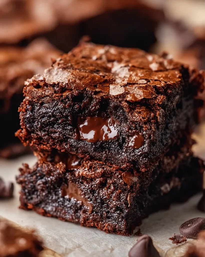 Fudgy chewy browkies (brookies) with chocolate and cookie layers