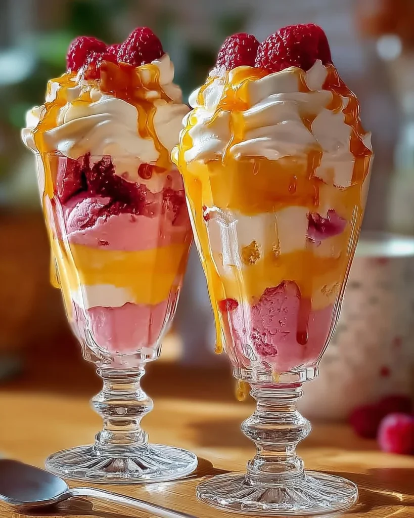 Golden Raspberry Cheesecake Milkshake topped with delicious raspberries and whipped cream