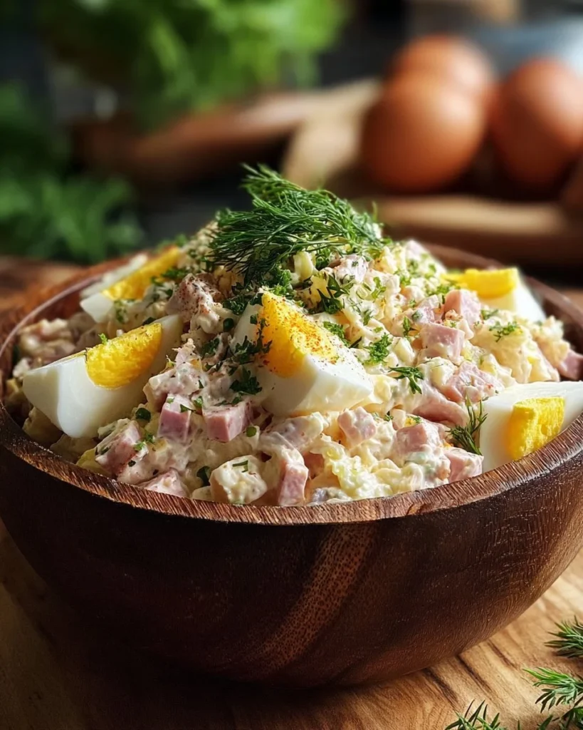 Greek tuna egg salad served in a bowl with fresh ingredients.