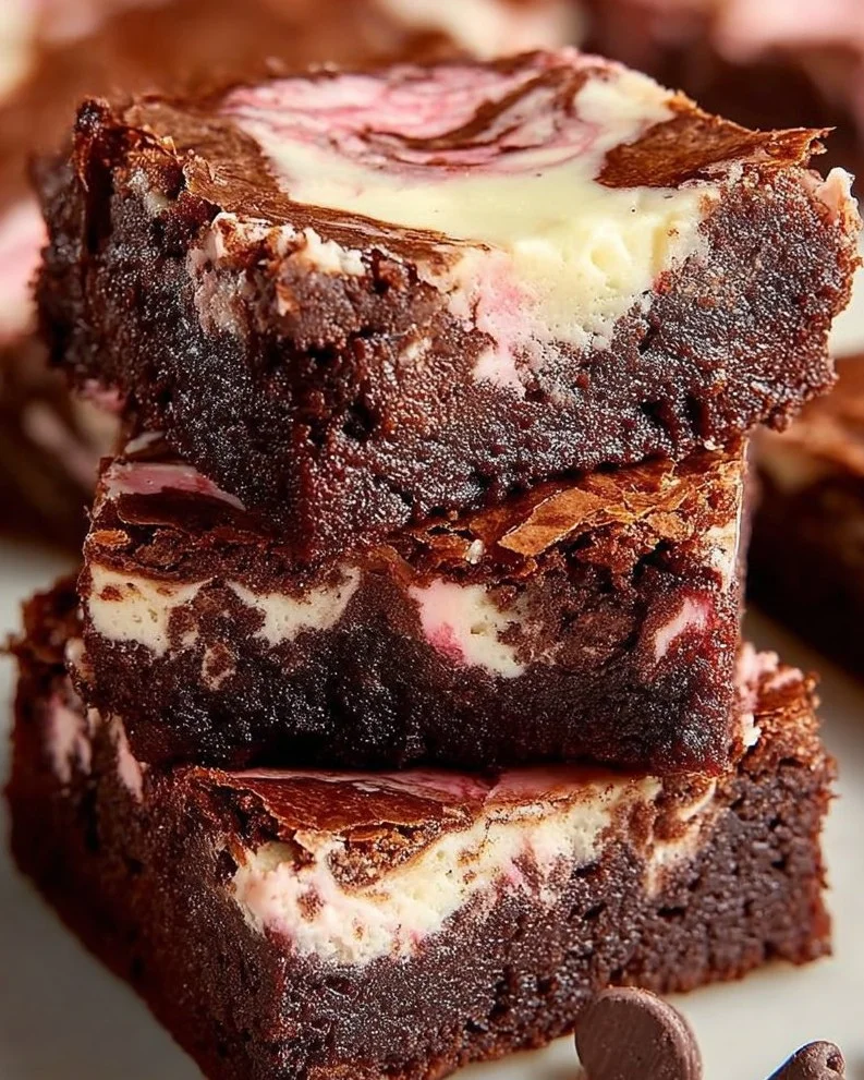 Delicious Greek Yogurt Brownies on a plate, topped with chocolate chips