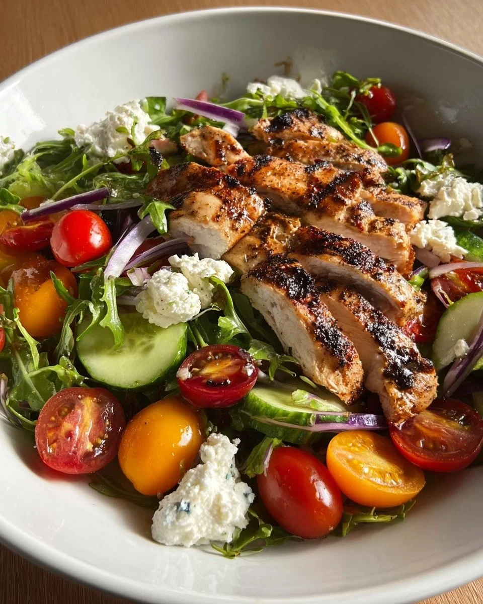 Delicious Grilled Chicken Caprese Power Bowl with fresh ingredients.