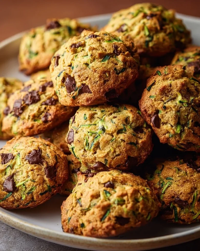 Delicious healthy zucchini oatmeal cookies on a plate
