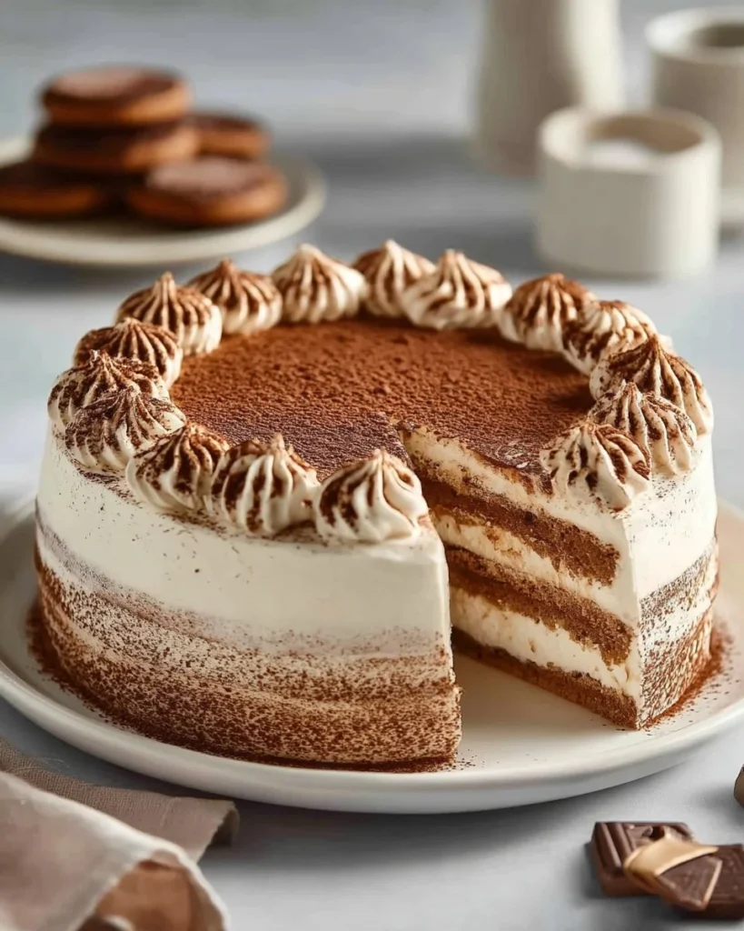 Delicious slice of Heavenly Coconut Cream Cake with creamy frosting and coconut flakes