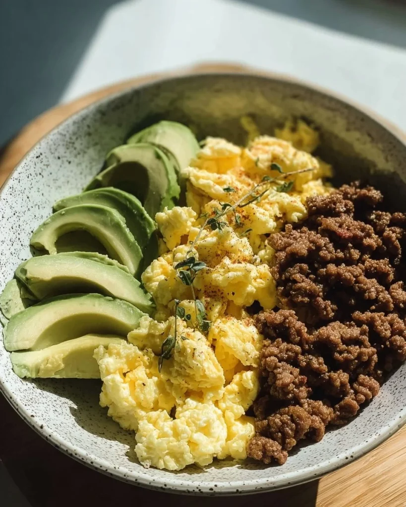 High-protein breakfast power bowl with eggs, quinoa, and vegetables