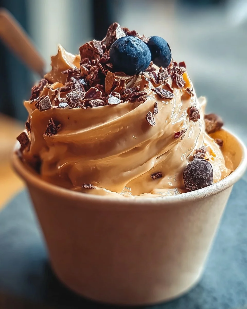 Homemade coffee ice cream in a bowl topped with coffee beans
